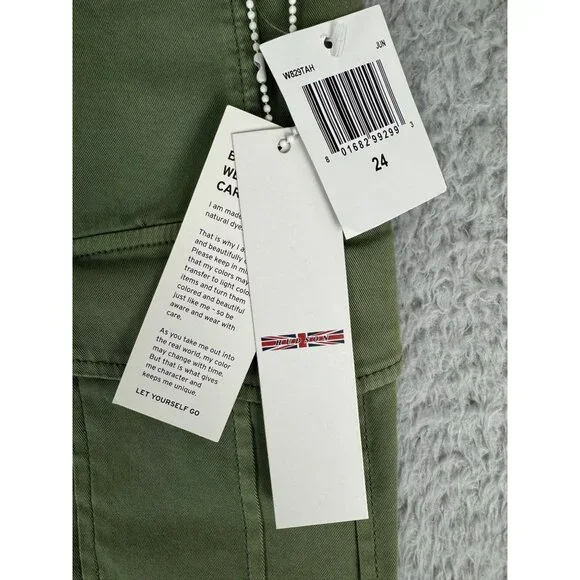 Hudson Nell Cargo Skirt Womens Sz 24 OliveGreen Cotton Blend NWT Y2K Style *Read - Picture 8 of 14